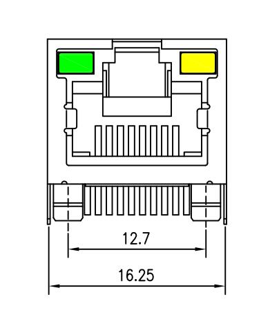 6116173-5 los conectores Rj45 con LED 8P8C protegieron a través - del agujero LPJE101AWNL 0