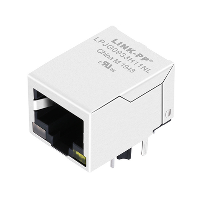 Conector RJ45 de puerto 1x1 con 1000 Base T integrada magnética LPJG0933H11NL