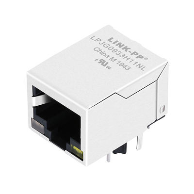 Conector RJ45 de 1x1 con magnetismo integrado 1000Base-T LPJG0933H11NL