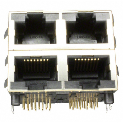 RJSAE538004 Conector de puerto RJ45 2X2 apilado, conforme con la normativa ROHS