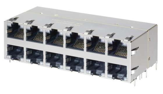2x6 RJ45 Multi Connector 85732-1008 Habilitado para PSE PoE+ con LED