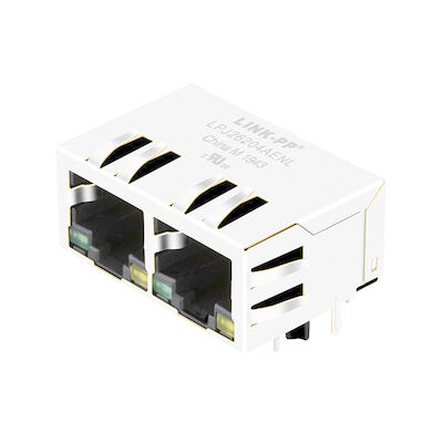 Puerto dual Magjack, cruz Pluse J8064D628ANL de LPJ26204AENL Rj45 del conector 10/100BT