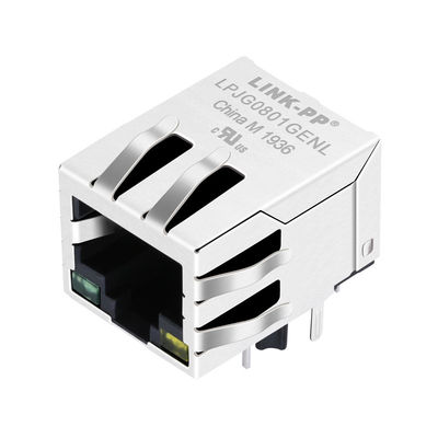 Ethernet del gigabit del conector del Pin Rj45 de la cruz MIC38013-0155T-LF3 10 de LPJG0801GENL