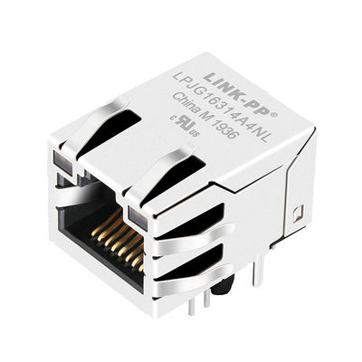 6605814-6 la fibra óptica RJ45 Jack magnético/a través del agujero RJ-45 levanta la Etiqueta-para arriba