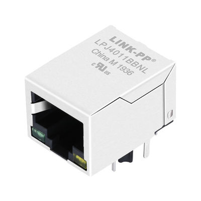 Base-T Tab Down Green/1x1 puerto llevado amarillo Rj45 Jack modular de JXR0-0015NLT 10/100