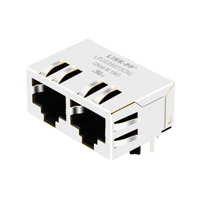 el Multi-puerto RJ45 HFJ12-1G16ERL se dobla el conector Wo/LED de la Etiqueta-Abajo 1000Base-T