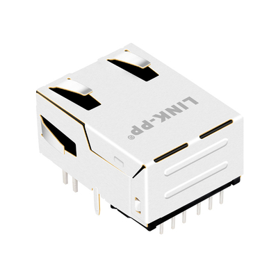 Puerto 1000 de Tab Up With Led Shielded 1X1 de la base-T del perfil bajo RJ45 Jack de A829-1J1T-KM
