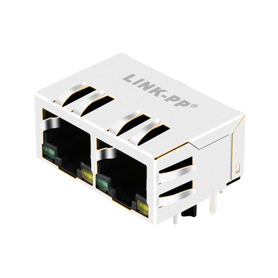 Puerto llevado verde/amarillo 1000 del conector JXR8-1002NL 1x2 de Tab Down Magnetic RJ45 de la base-T