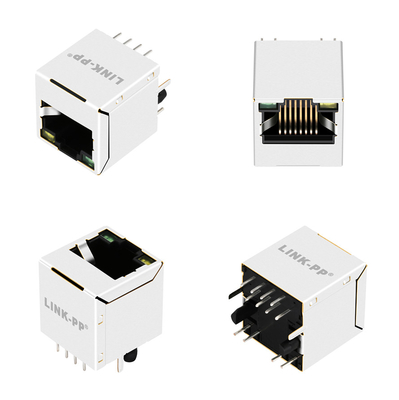 10G puerto Rj45 vertical Jack magnético V8BR-1AX1-JK de la base-T 1X1
