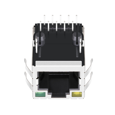Base-T Tab Up de JXD1-9025NL 10/100 1 conector portuario Rj45 protegido con amarillo/el verde llevados