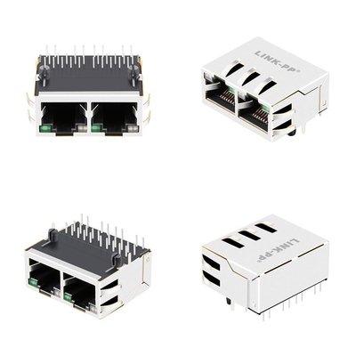 10G etiqueta del puerto JTL-U1001NL de la base-T 1x2 ENCIMA del agujero directo Rj45 Lan Jack With Green-Yellow/LED verde