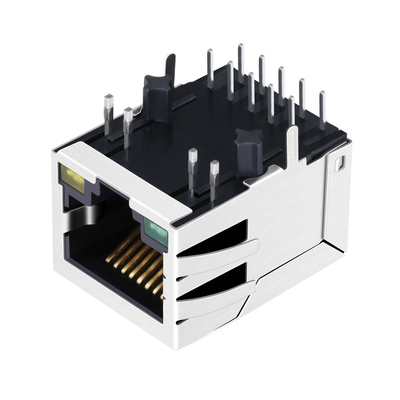 Ethernet 1000 de Tab Down Surface Mount Rj 45 de la base-T de JT4-1202HL Jack 1 portuario con verde/el amarillo llevados