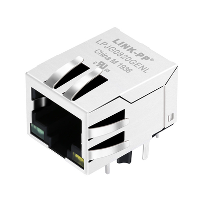 5-6605435-6 solo 100/1000 Rj45 protegido base-T portuario Jack Connector Tab Down Green /Yellow llevó
