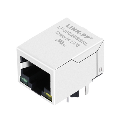 Verde de la base-T HFJ11-S026E-S1LS12 10/100/1x1 Ethernet llevada amarilla Magjack del puerto RJ45
