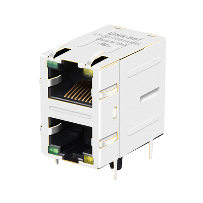 Puerto Cat6 RJ45 Jack magnético de JXD9-1002NL 2x1 100/1000 verde de la base-T/LED amarillo