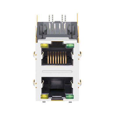 Verde magnético compatible del conector del puerto RJ45 de la base-T 2x1 de JXD9-1017NL LINK-PP 100/1000/LED amarillo
