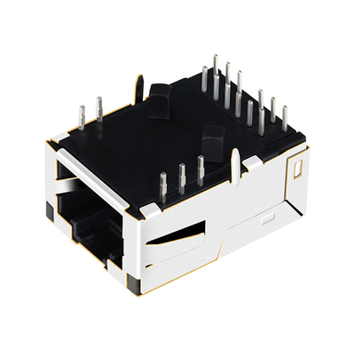 Etiqueta 1000 del conector del perfil bajo RJ45 del puerto de la base-T 1x1 de LPJK7036-1A98NL PARA ARRIBA con el LED