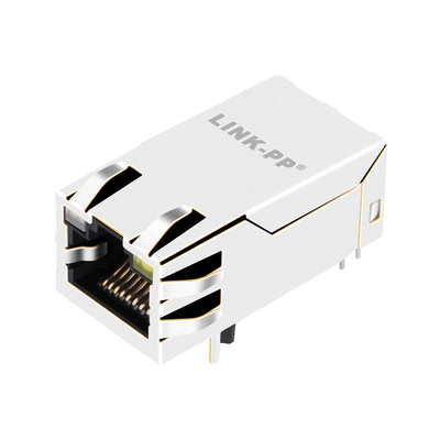Tubo de luz de la base-T RJ45 MagJack 4PPoE Tab Up With GO/Y del puerto 5G de 0826-1X1T-JK-F 1x1