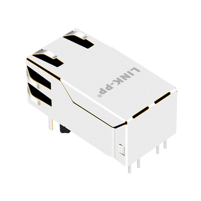 Sola 5G base-T portuaria de 0826-1X1T-KL-F 4PPoE 100W RJ45 magnético Jack Tab Up With Leds