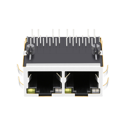 La base-T RJ45 MagJack Tab Up With GO/Y del puerto 2.5G de 0826-1X2T-HT-F 4PPoE 60W 1x2 llevó