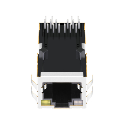 La base-T 1000 del puerto de 0826-1X1T-M1-F POE RJ45 MagJack 1x1 Tab Up With OG/Y llevó RoHS