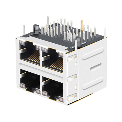 El puerto Rj45 de la base-T 2x2 de JT5-2210NL 10G levanta JT5-2210NL 12p8c THT con el LED