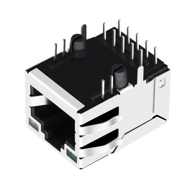 La ENTRADA LATERAL RJ45 Magjack Tab Up 12PIN G/OG del puerto 1000BASE-T de J0G-0210NL 1X1 llevó
