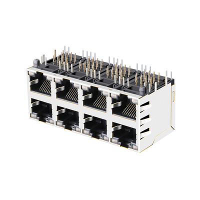 Conectores hembra POE 15W del puerto RJ45 Magjack de J0B-0364NL 1000BASE-T 2X4 con llevado