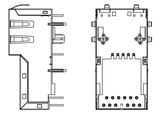 ENTRADA vertical del TOP del conector RJ45 4PAIR del puerto de J1V-U7000NL 10GBASE-T 1X1 POE 60W