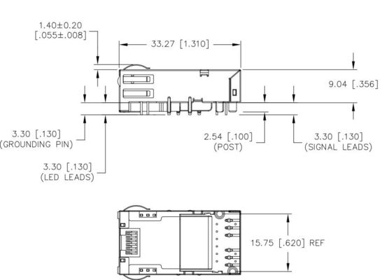 El puerto Tab Down RJ45 Magjack 12PIN GG/Y de JT3-1105HL 10GBASE-T 1X1 llevó
