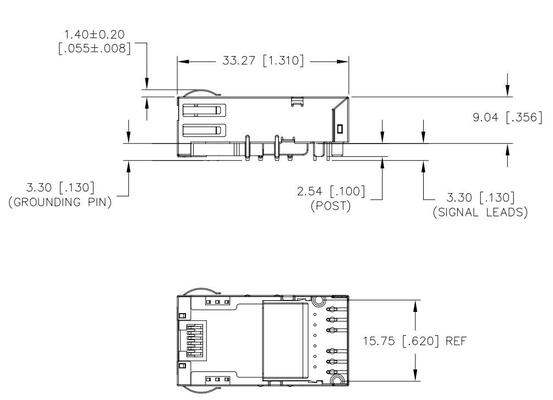 El solo RJ45 Magjack conector portuario de JT3-1128HL Tab Down 10GBASE-T llevó NO