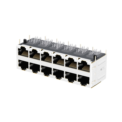 TUBOS de LUZ magnéticos del PUERTO RJ45 Jack Female Connector With de JT5-2610CNL 10G BASE-T 2X6
