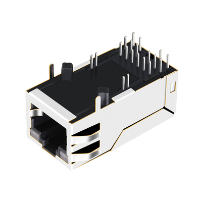 Etiqueta del puerto RJ45 MagJack 16pin de 56F-1801DDD2NL 2.5G BASE-T POE+ 1X1 PARA ARRIBA con el LED