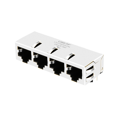 J8064E64NL sin la base-T Tab Down LPJF46204CNL de Ethernet RJ45 Jack 100 del puerto del LED 1x4