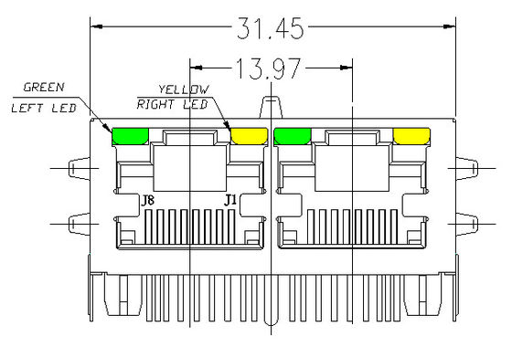 Rj45 conector modular Pinout de Ethernet del gigabit de los conectores ...