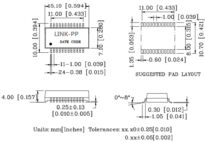 BASE de GST5009 LF 1000 - estándar de IEEE 802.3ab de los MÓDULOS del MAGNETICS de T para 1000 BASE-T